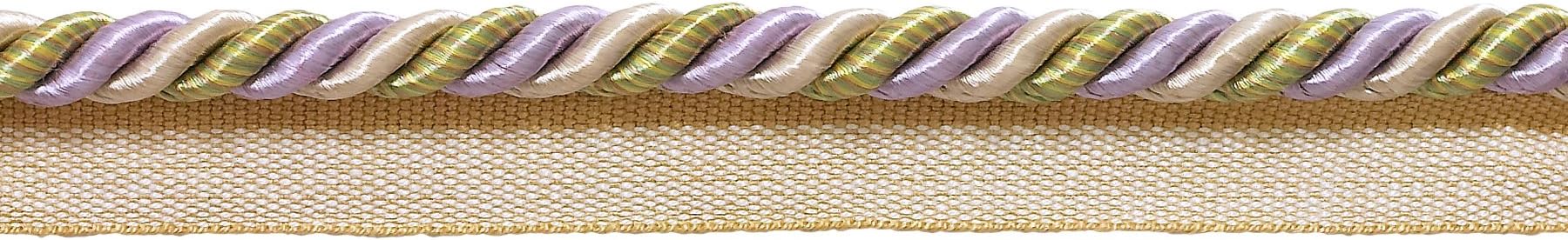 DÉCOPRO 5/16" (0.5cm) Medium Shiny Twisted Rope Cord with Lip | Cord Trim # 0516BL, Sage Lilac Purple #8426 (Lavender Purple, Periwinkle Blue, Sage Green) Sold by The Yard (36"/3 ft/0.9m)