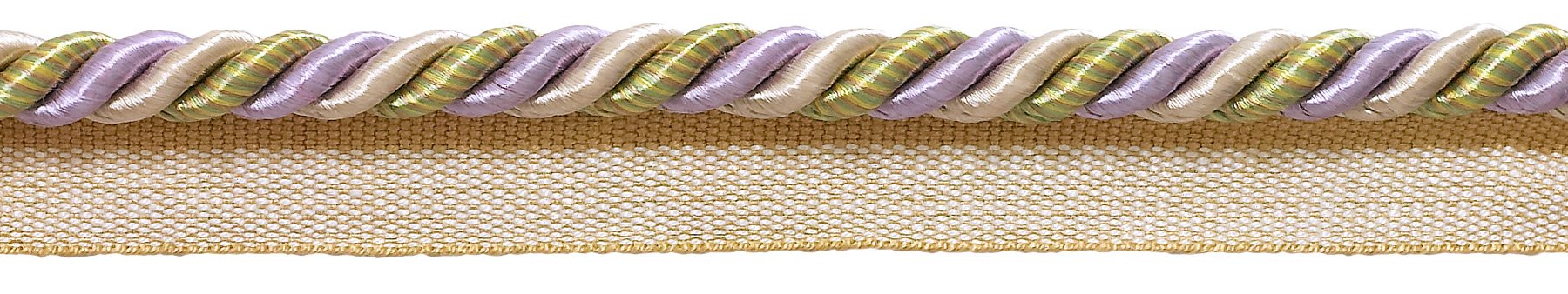 Cordon à lèvre baroque lilas d'hiver et or 8mm pour couture et passementerie - pack de 9,1 mètres
