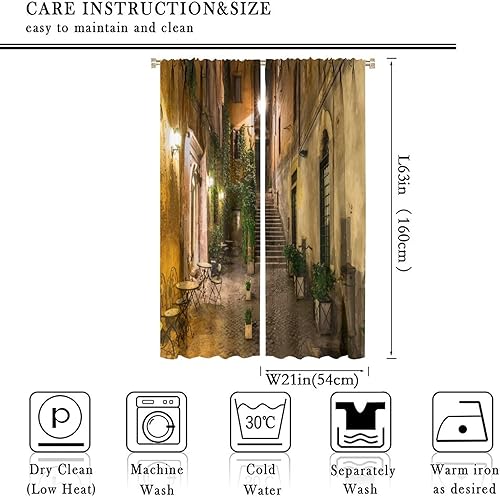 Miniatura 2 de Cortinas italianas, patio antiguo, sillas de café de Italia, casas históricas en la calle, sala de estar, dormitorio, cortinas opacas con bolsillo