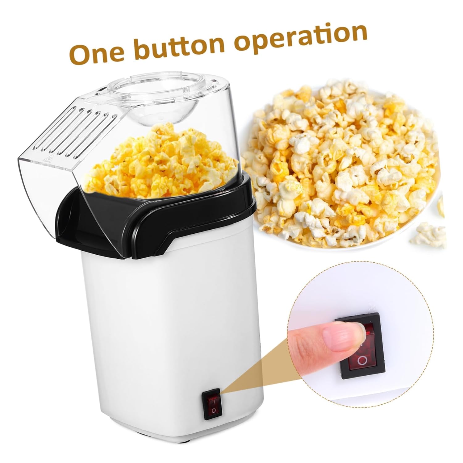 Popcorn Maker Alternative Air Popcorn Machine Easy Operation Compact Size
