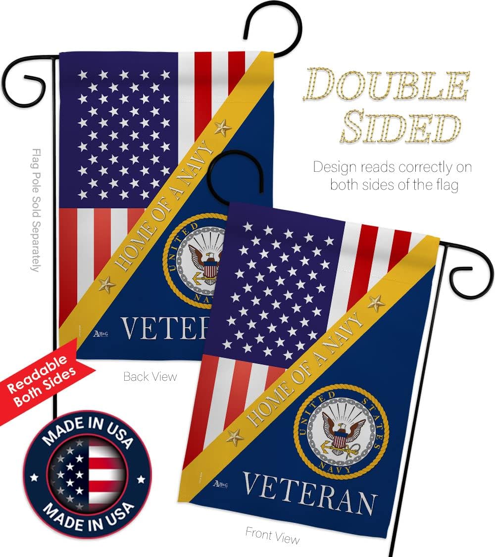 Home of Navy Garden Flag - Armed Forces USN Seabee United State American Military Veteran Retire Official - House Decoration Banner Small Yard Gift Double-Sided Made in USA 13 X 18.5