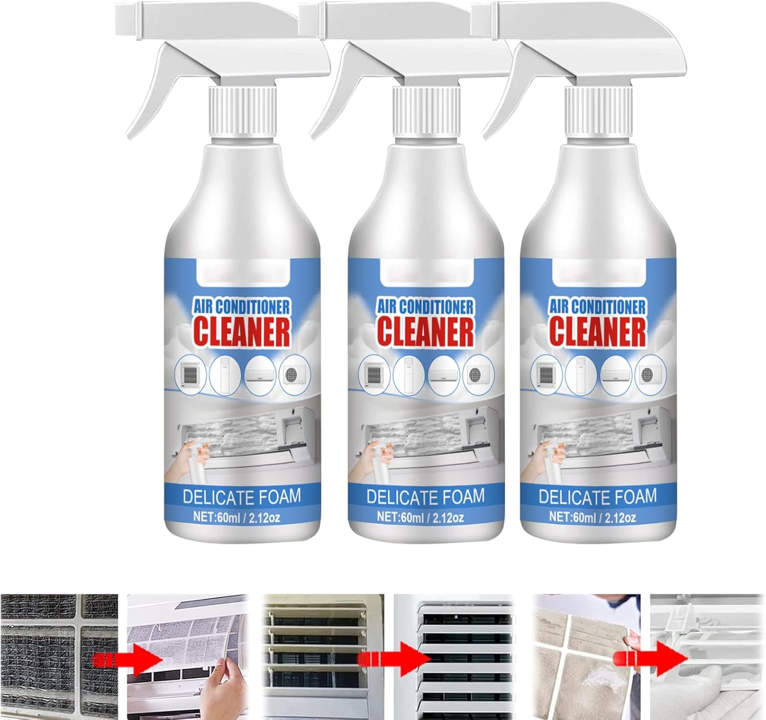 LMDO 60ML Air Conditioner Foam Coil Cleaner, No Rinse