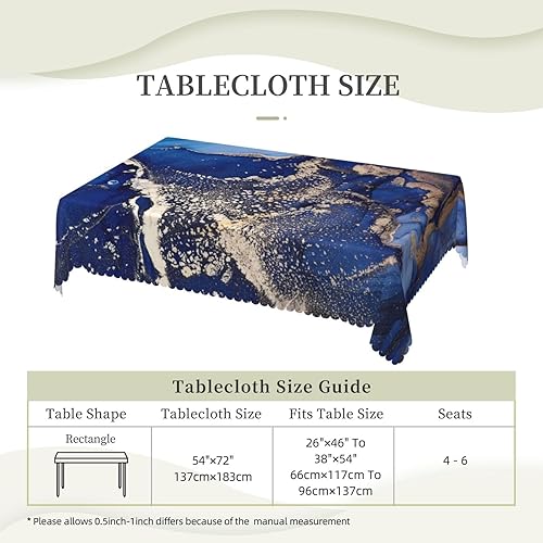 Miniatura 5 de Aimeryup Blue Marble Table Cloth Rectangle Table,Waterproof Tablecloth Rectangle Table Cloth Tablecloths for 6 Foot Rectangle Tables manteles de