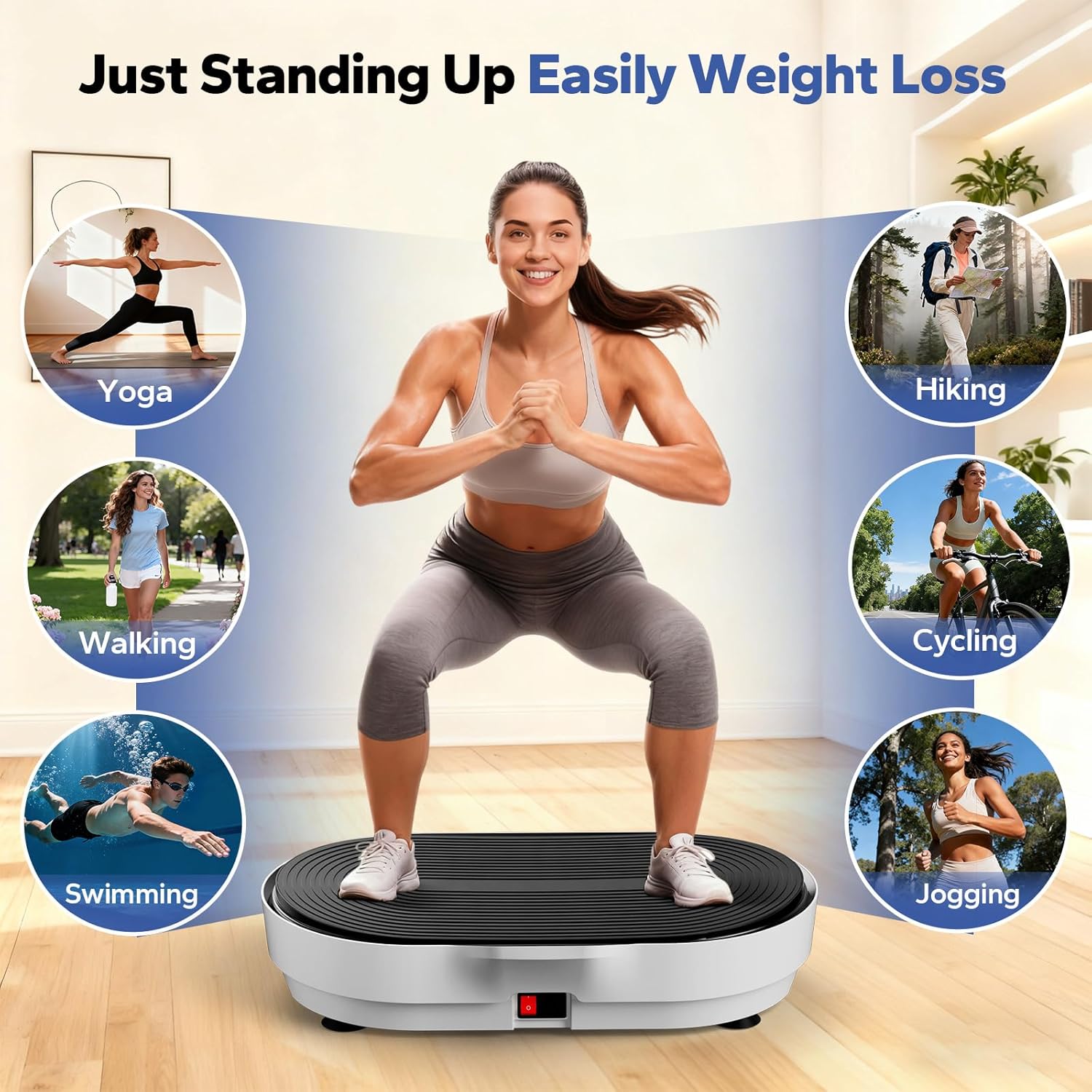Vibration Plate Exercise Machine, Enlarged Vibration Plate for Lymphatic Drainage Vibrating Plate Fitness, Whole Body Vibration Plates for Weight Loss Power Plate Vibration Platform 99 Speeds 660 LBS