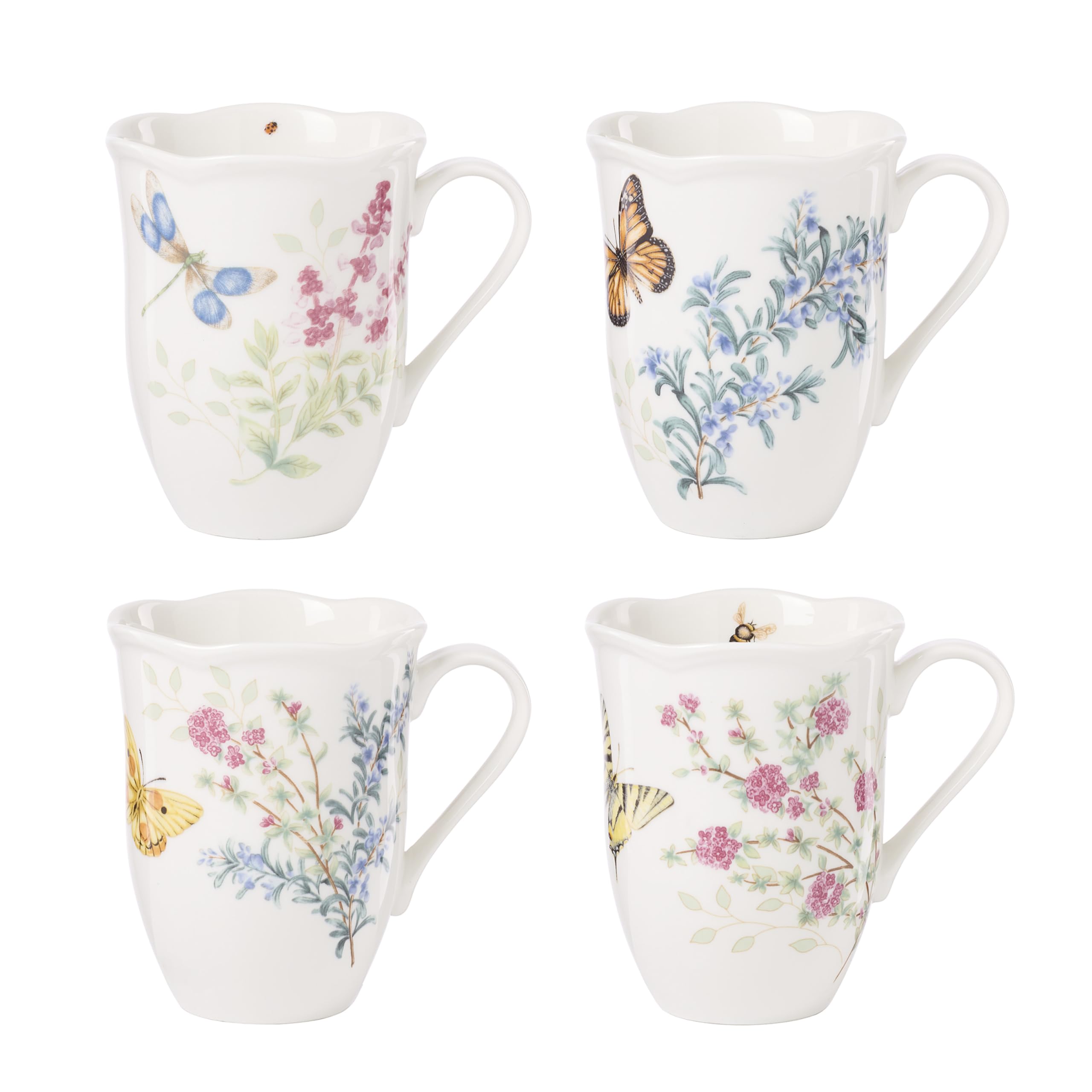 Lenox 897911 Butterfly Meadow Herbs Mugs, Set Of 4