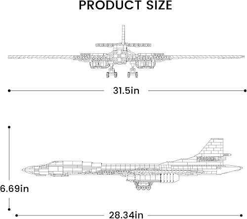 Miniatura 8 de Reobrix 33036 TU-160 - Juego de bloques de construcción para adolescentes, niños y niñas, adultos, juguetes espaciales de aviones, juego de bloques