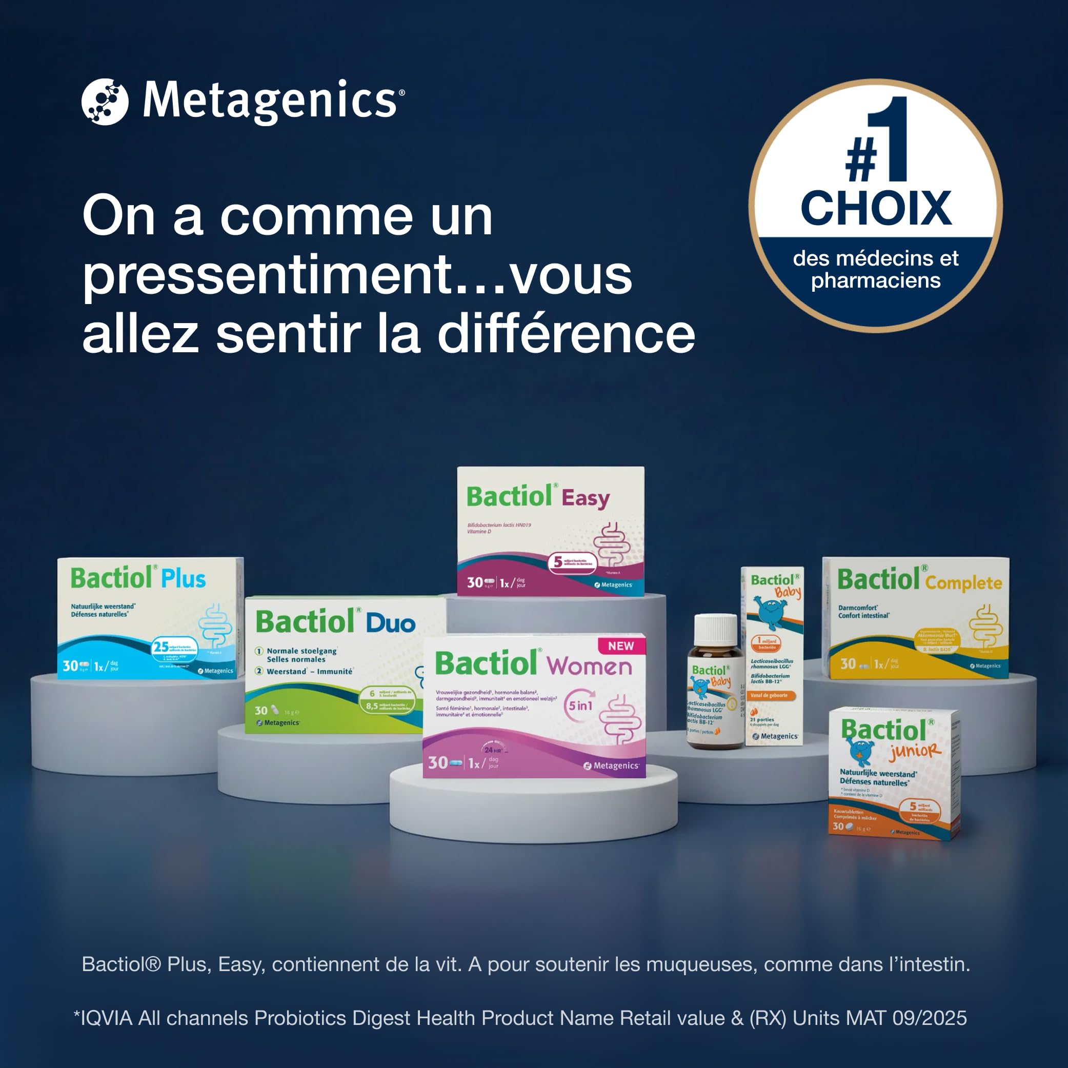 Metagenics Bactiol Plus - Milchsäurekulturen, Vitamine D & A - 60 Kapseln