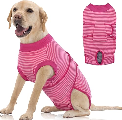 FUAMEY Traje de recuperación para perros y gatos después de la cirugía, suave y transpirable para mascotas, traje quirúrgico alternativo con cuello