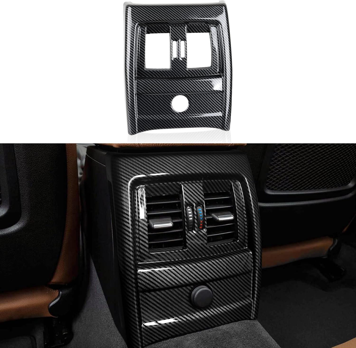 Car Rear Row AC Frame Cover Sticker Carbon Style ABS Decal Trim fits for BMW F30 F31 F34 3GT F32 F36 Accessories - F33 Convertible NOT FIT