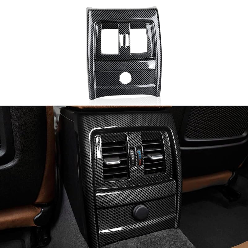 Moldura adesiva estilo fibra de carbono para saída de ar-condicionado traseiro BMW F30 F31 F34 3GT F32 F36 em ABS – 1 unidade
