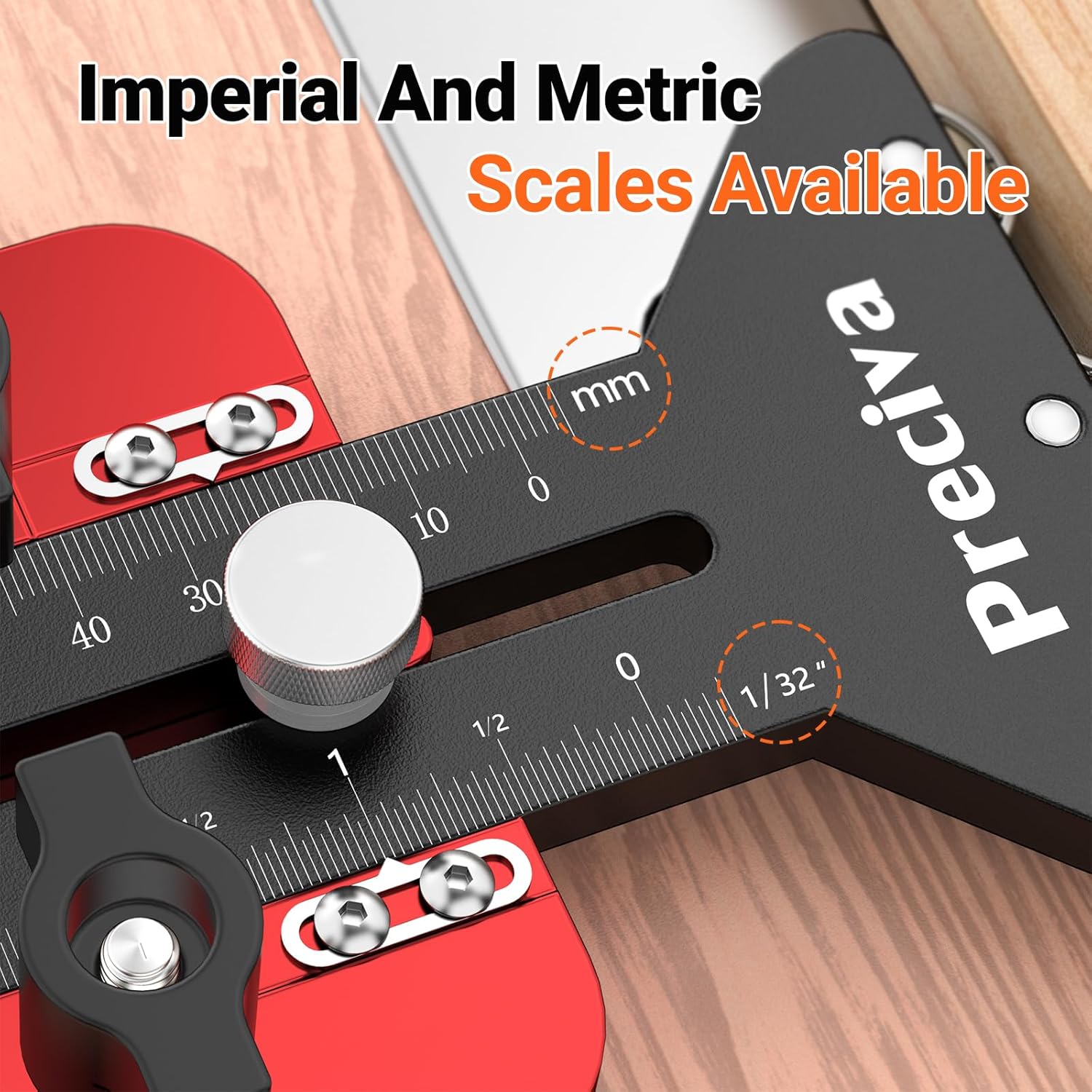 Preciva Thin Rip Table Saw Jig - 3 Pulleys Thin Rip Jig for Making Repetitive Narrow Strip Cuts, Table Saw Guide Fits for 3/8“ x 3/4” U Slot and 1/4“ x 3/8” T Slot