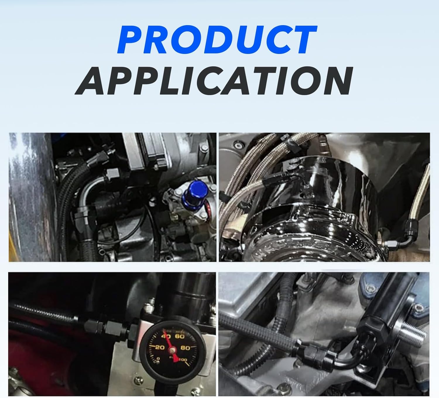 4Pcs 6AN Straight Swivel Hose End Fitting for Fuel Oil Line | for CPE Braided Hose Aluminum Black (Straight) - Image 7