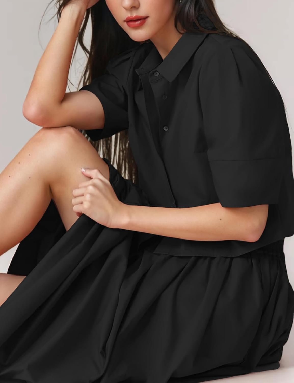 2 Piece Maxi Skirt Sets for Women Summer Short Sleeve Tops and Elastic Waist Long Dress Outfits Y2k Matching Set - Image 3