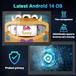 10.1" Android 14 Tablet with Stylus | 6GB RAM 128GB Expandable | Quad-Core Processor, 5000mAh Battery | IPS HD Display | Family-Friendly Design with Screen Protector