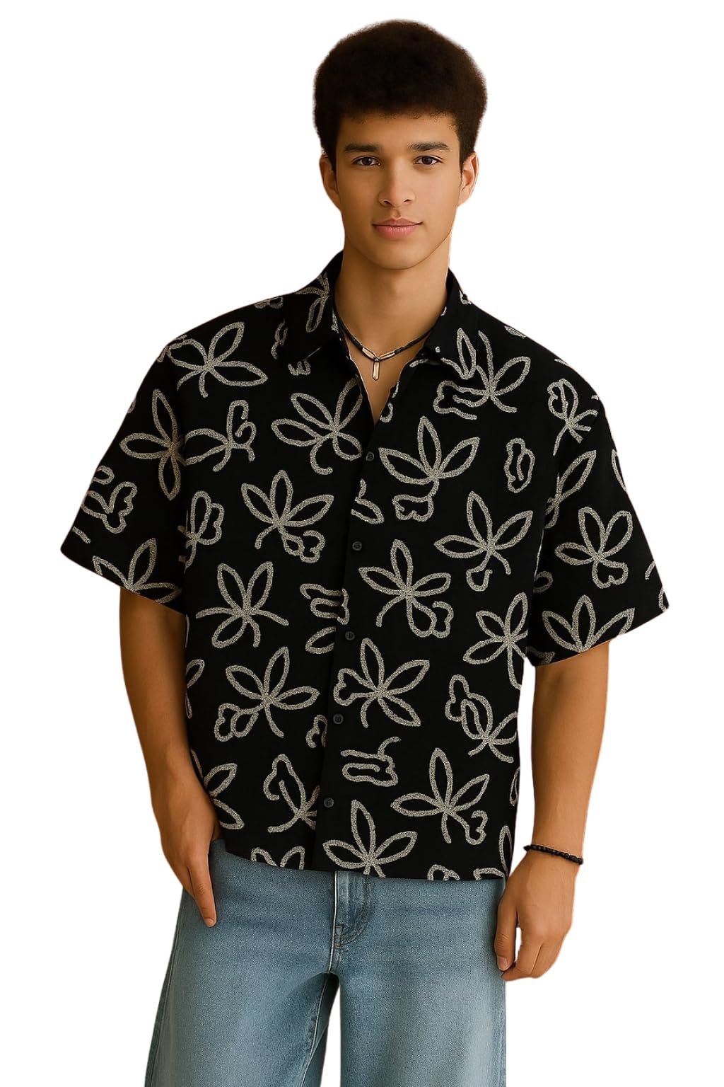 Global Desi Men's Printed Cotton Casual Shirt | Half Sleeve Floral Print Shirt for Man | Relaxed Oversized Fit & Perfect for Casual, Office & Formal Wear (2050) in multi