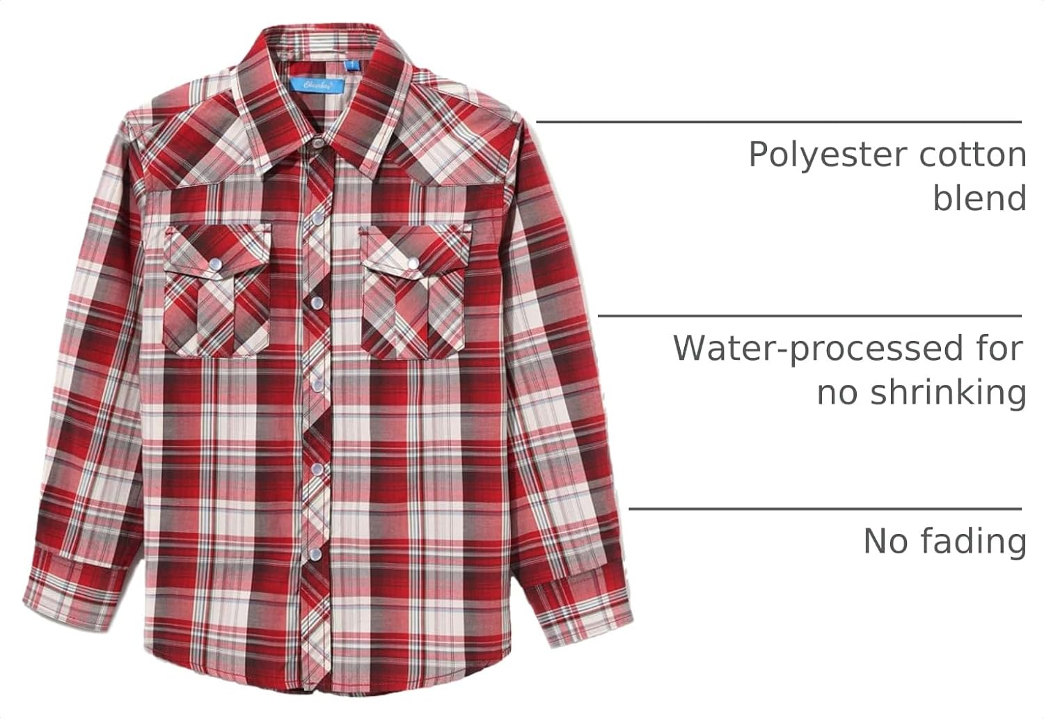 Boy's Toddler Kids Casual Long Sleeve Western Pearl Snap Button Up Plaid Shirt 4-16 Years