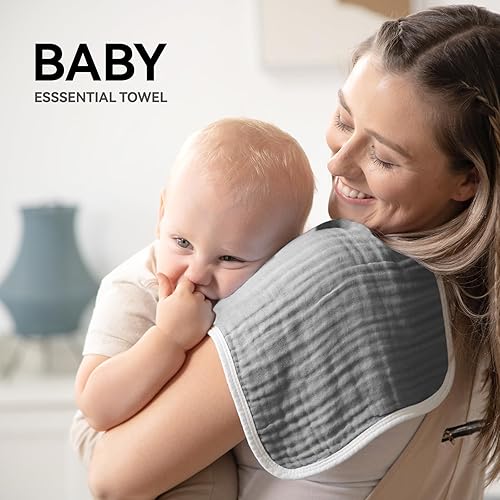 Miniatura 27 de Synrroe Paños de muselina grandes para eructos, paños de muselina para bebés niñas y niños, paquete de 10 extraabsorbentes y suaves de muselina, 6