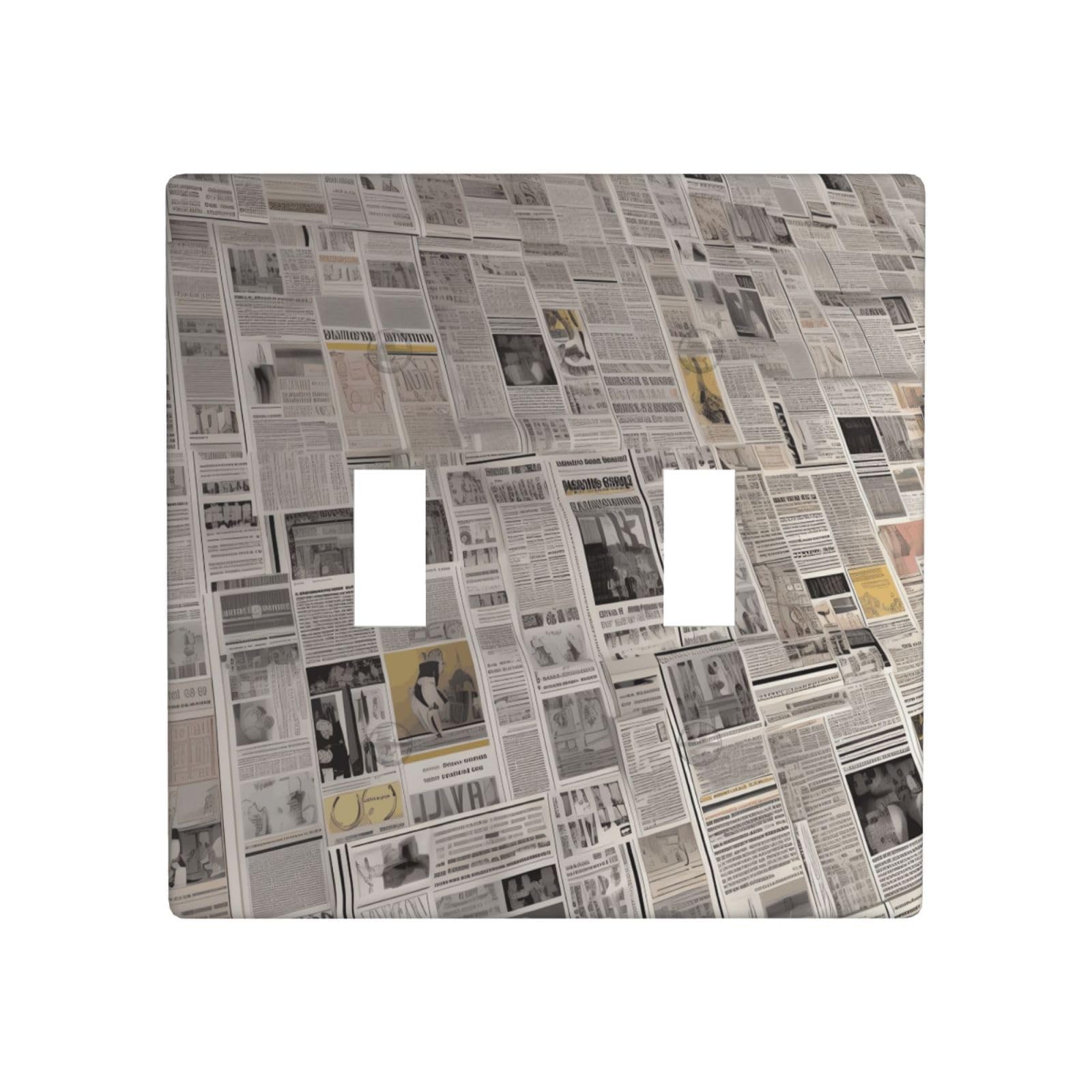 Decorator Double Toggle Light Switch Covers newspaper Wall Plate 2-Gang Standard Size 4.5" x 4.5" Double Toggle Switch Wallplate Decorative 2 Gang Wall Switch Plate Covers