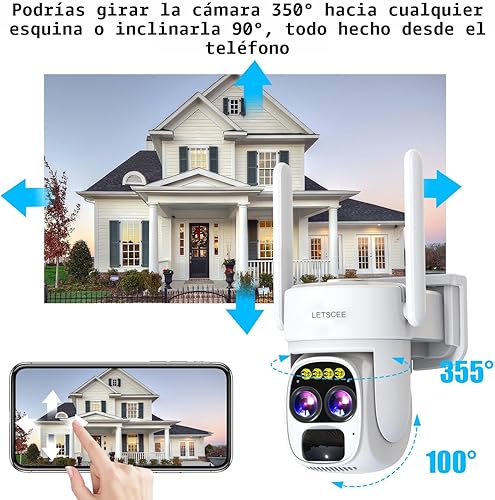 Miniatura 6 de Cámaras de seguridad inalámbricas para exteriores para seguridad del hogar, cámaras Alexa de energía solar, cámara exterior de visión de 360 grados,