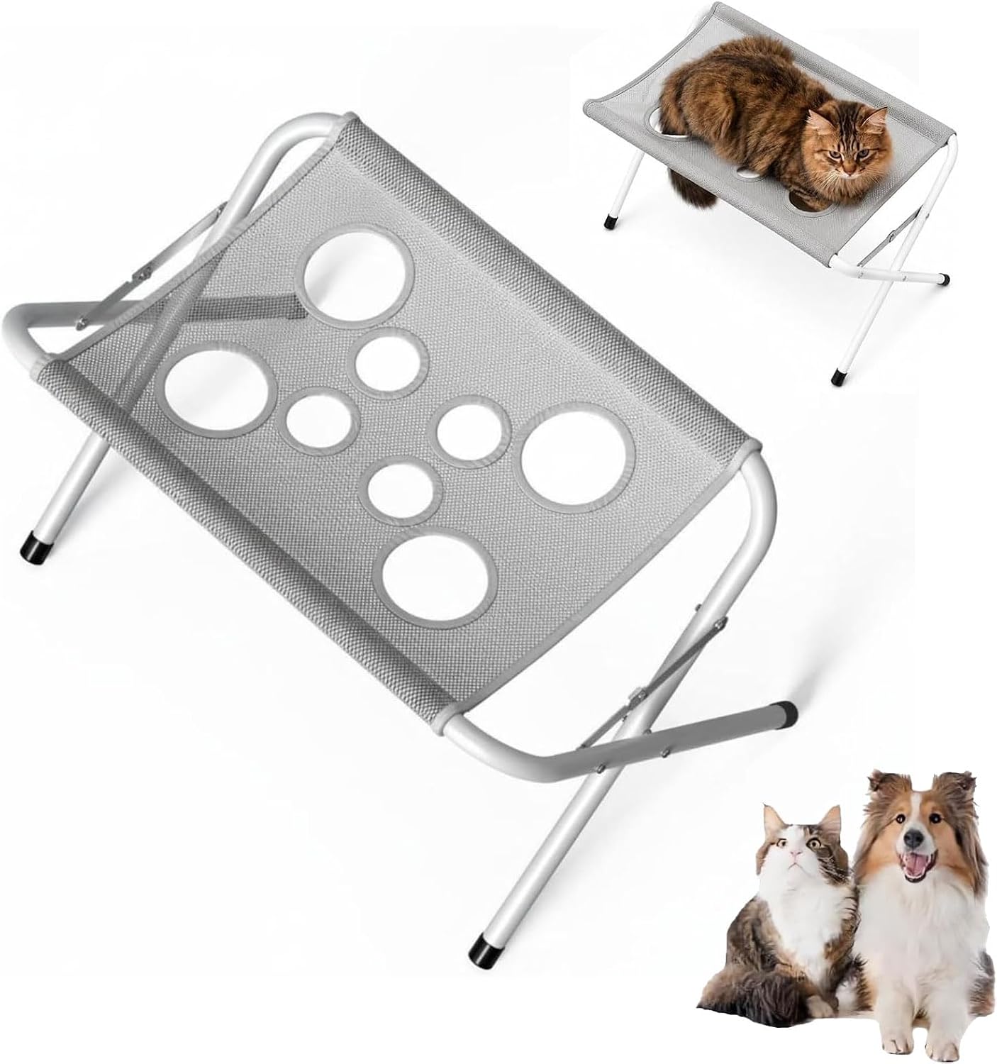 Pet Shower Holder, Dog Shower Chair, Breathable Mesh Fabric, Foldable Portable,Nail Trimming Bathing