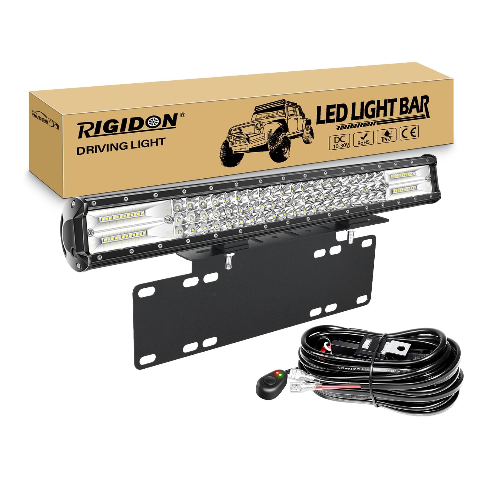RIGIDON 58 Cm 23 Pouces 324W Led Light Barre Avec 12V Faisceau De