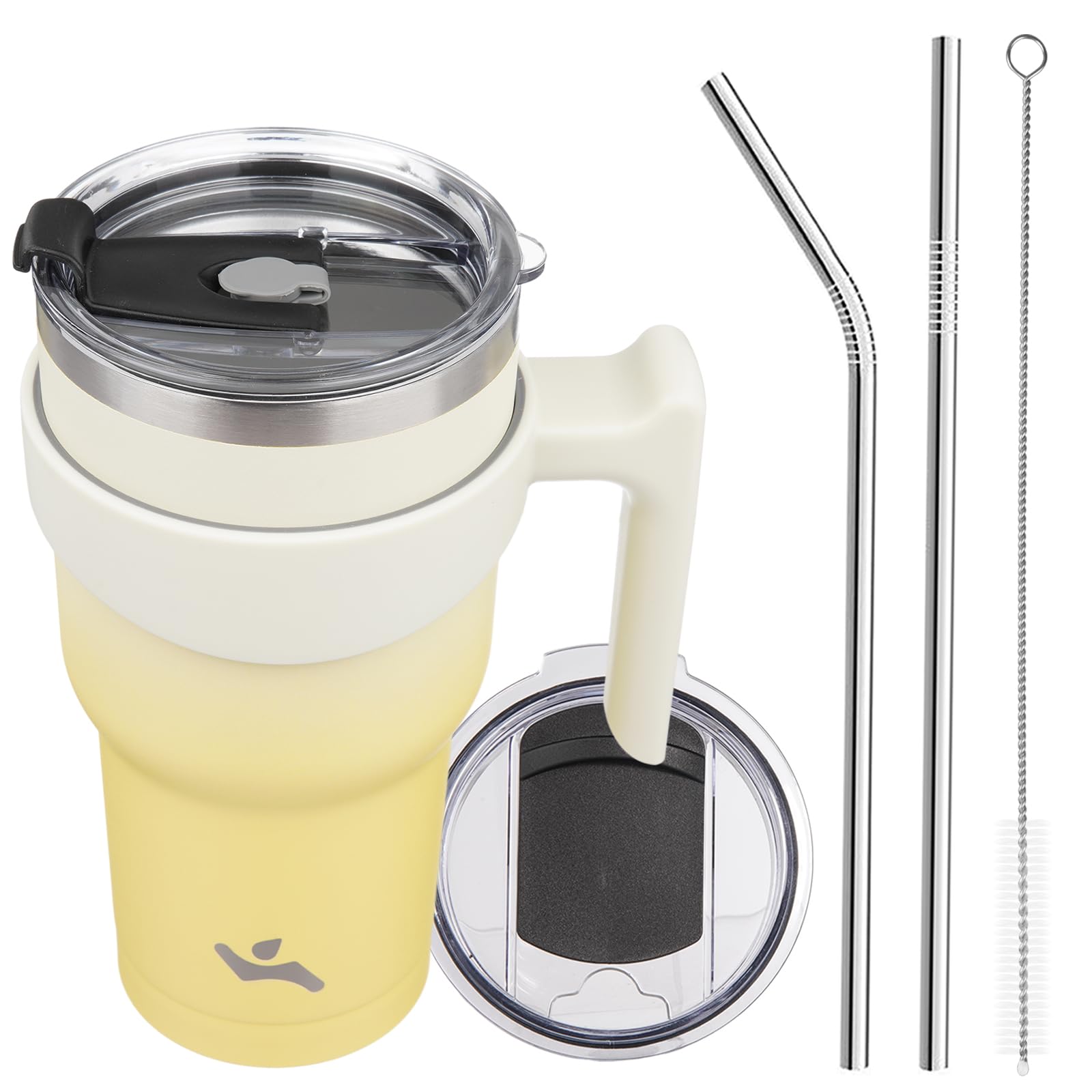 Konokyo 30 oz Tumbler with Handle and Straw, Insulated Travel Mug