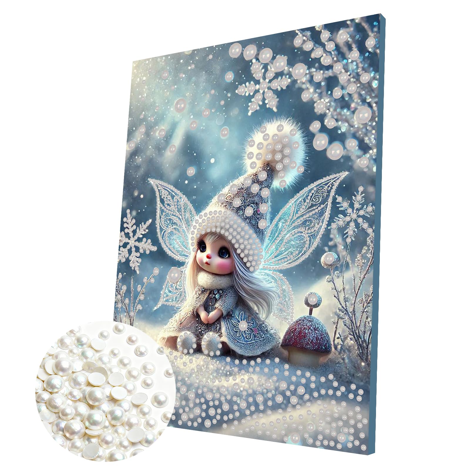 Aodejoy 5D Pearl Painting Kits with Frame,30x40cm DIY Pearl Gem Art Diamond Painting Kits for Beginners,Creativity DIY Pearls Paintings,Home Decor Diamond Paintings Picture Gem Art Craft (Elf)