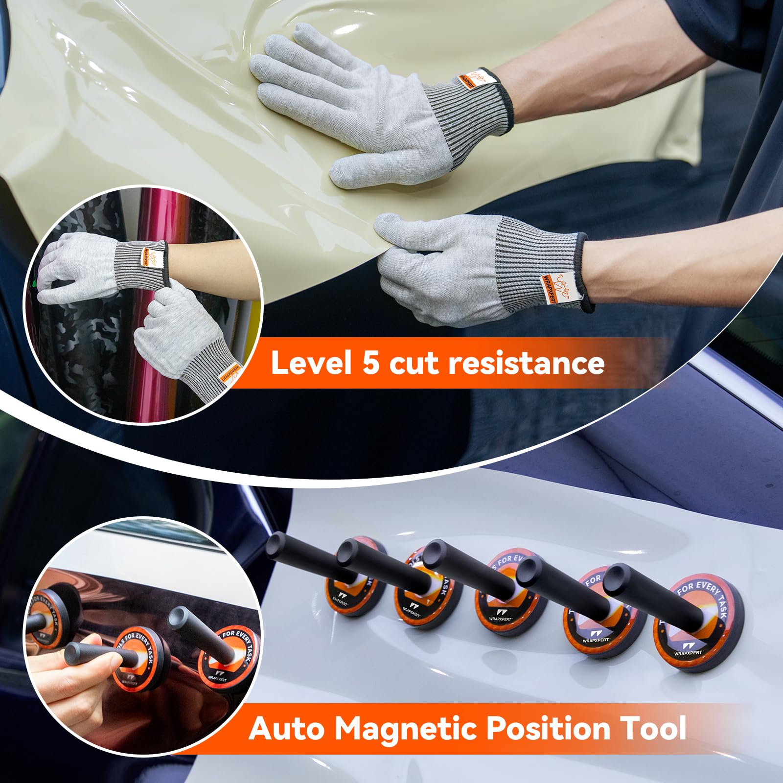 WRAPXPERT Kit de herramientas de envoltura de vinilo con pistola de calor para vinilo, herramientas de envoltura de vinilo para vehículos, kit de envoltura de coche con escobilla de goma, cuchillo