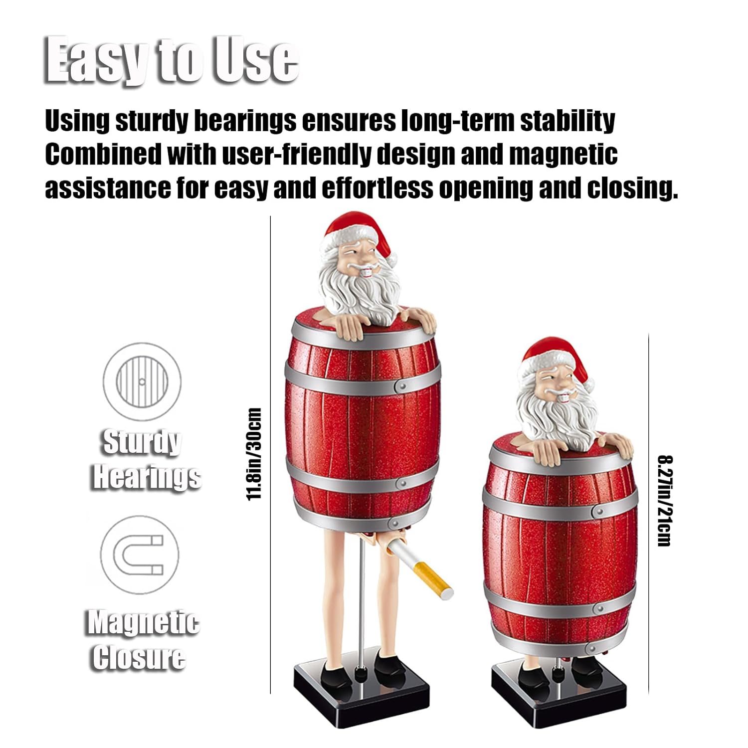 Funny Santa Cigarette Dispenser, Christmas Prank Santa Claus Cigarette Dispenser, Santa Claus Cigarette Cases & Dispensers, Perfect Gag Gift for Christmas Party, Home Decor (A+B)