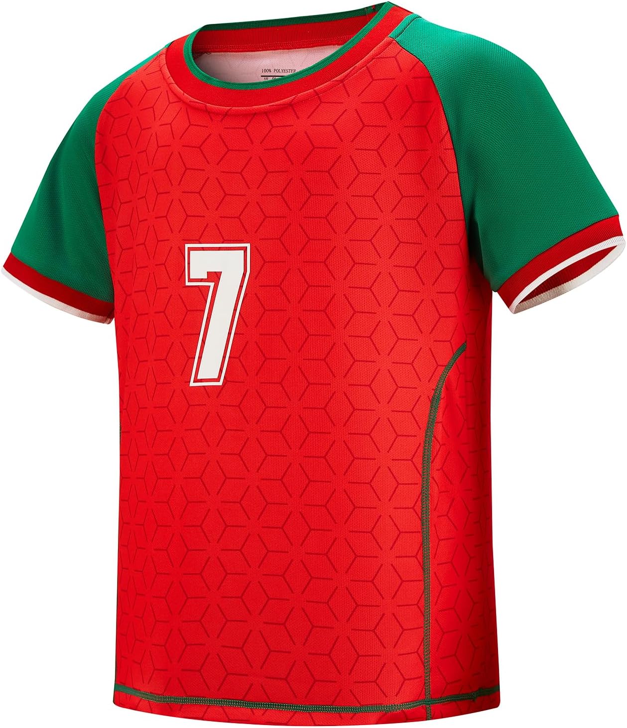 Boy's Soccer Jerseys, Kids' Soccer Jersey #7 Child T-Shirt Boys Girls Youth Fan Jersey Soccer Shirt Kit Set - Image 2