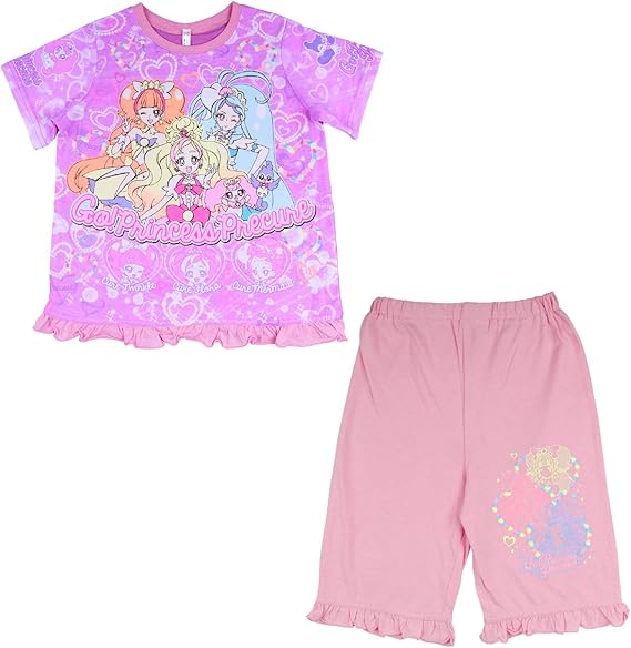 Amazon Go プリンセスプリキュア パジャマ 光るパジャマdx 光るパジャマデラックス 半袖 130cm ラベンダー B パジャマ 通販