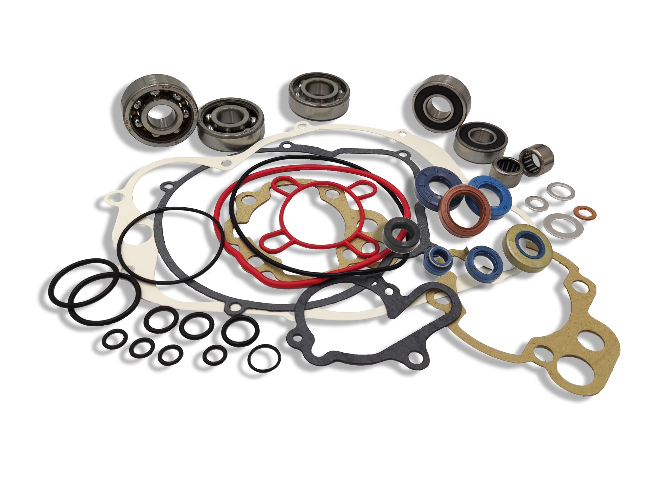 KIT REVISIONE MOTORE MINARELLI AM,1 2 3 4 5 6 tutti i cuscinetti e paraoli banco C3