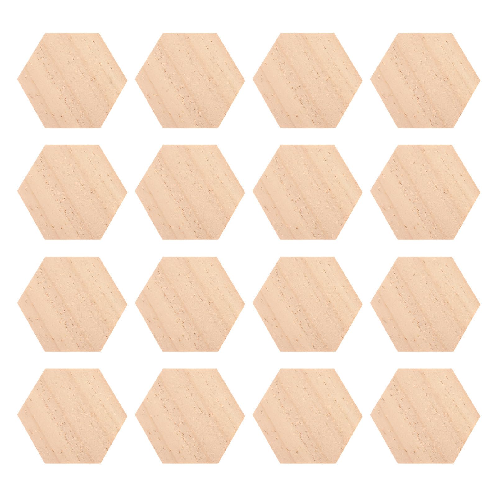 Sechseckige Holzornamente, Beige Holzscheiben zum Basteln | Holz, Glatt zum Beschriften und Bemalen, 3, 54x3, 54x0, 20 Zoll, 25 Stück Packung für Selbstgemacht Deko