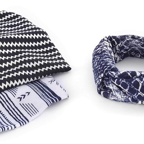 Miniatura 3 de Bohend Diademas anchas estilo bohemio con nudo para el cabello tela de algodón elástica estampado de moda accesorios para viajes y yoga para mujeres