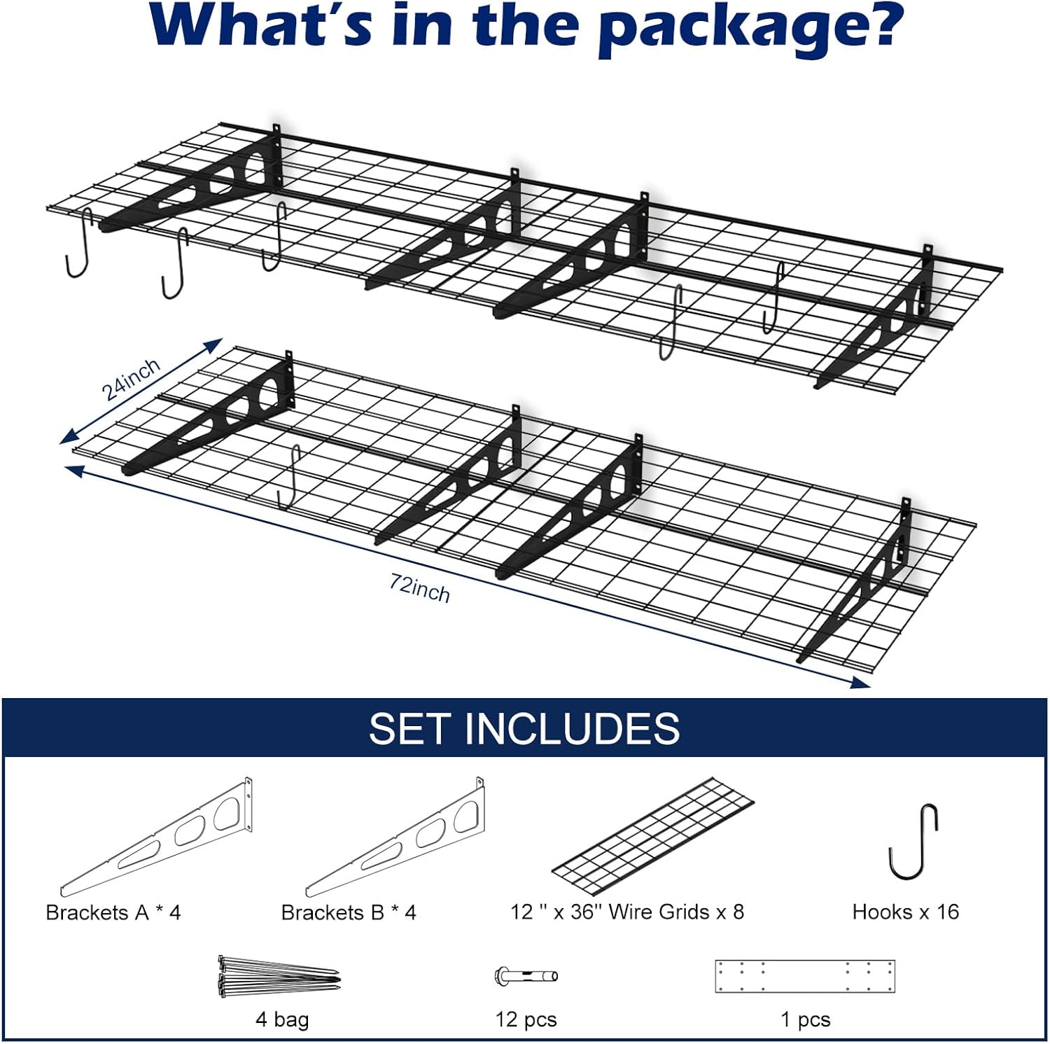 Garage Wall Shelving (3x2 4 Pack)