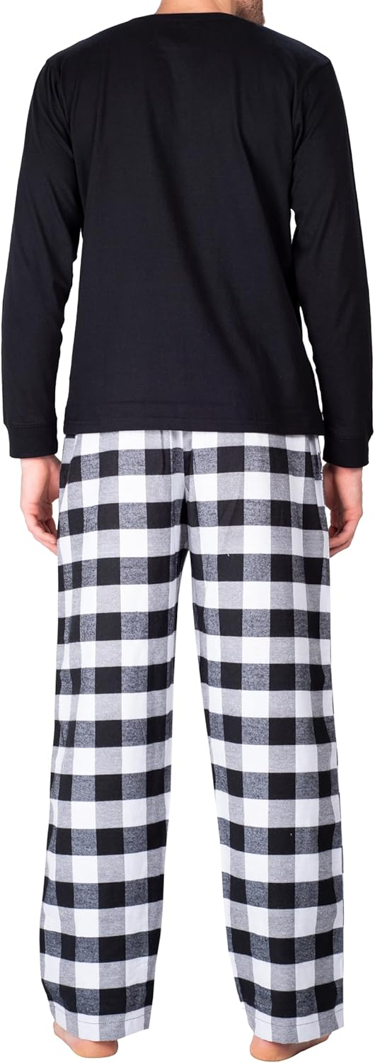 Men’s Pajama Set – Soft Long Sleeve Top & Fleece Pants – Sleepwear – Breathable Year-Round Lounge Set - Image 3
