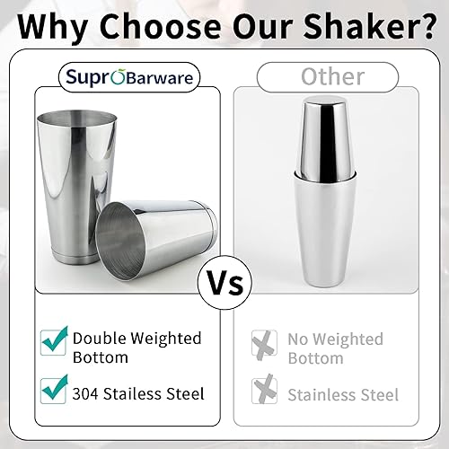 Miniatura 4 de Coctelera de acero inoxidable  2 piezas de 18 oz y 28 oz Boston Cocktail Shaker Bar Shaker Bar Shaker Set Martini Shaker Shaker Barman Shakers para