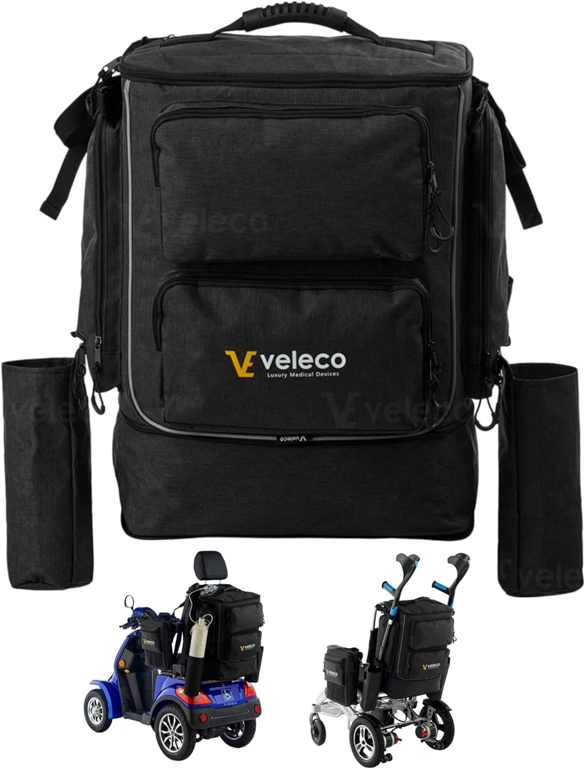VELECO® Premium Wheelchair Bag for Back of Chair Capacious and Universal Mobility Scooter Bag