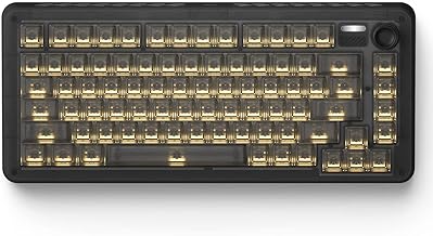 iQunix ZX75 Dark Side RS 75% RGB Mechanical Keyboard with Volume Knob, 81 Keys Hotswap TTC Goldpink Switches Wireless Keyboard, Supports Bluetooth 5.1, 2.4GHz and Wired, for Win/Mac Laptop PC