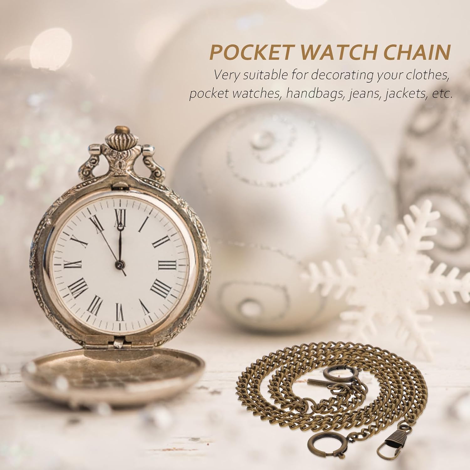 Men's Pocket Watch Hanging Chain Metal 39cm Round Buckle