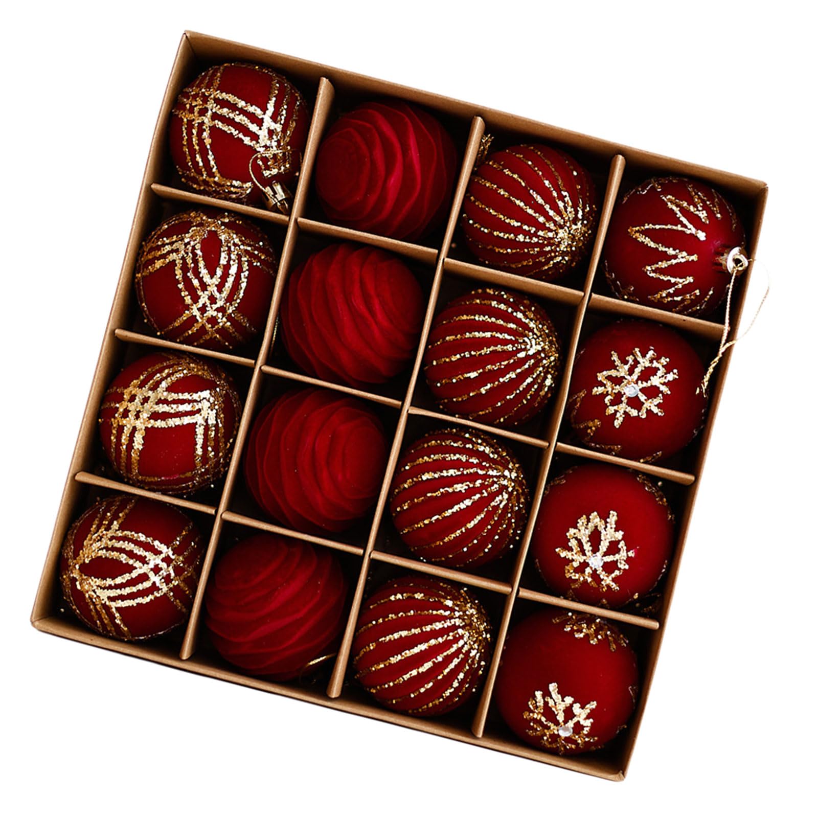 Jazuaiao Of 16 Shatterproof Christmas Tree Baubles Hanging Ornament for Festival Stylish Holidays Home Window Decorations Home Christmas Decoration