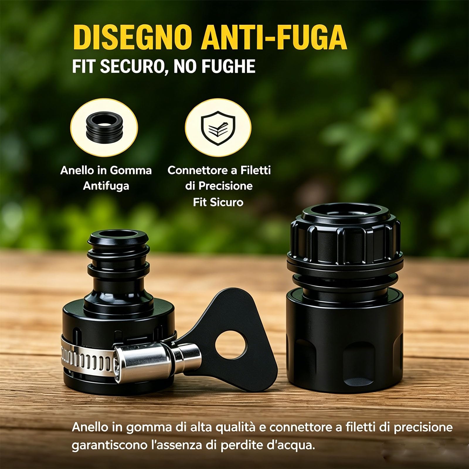Ugello per tubo ad alta pressione a 360°, con ugello di rinforzo e 2 fascette stringitubo, 3 tipi di getto, 10 volte potente pistola ad acqua per la pulizia dell'auto (2PCS-A)
