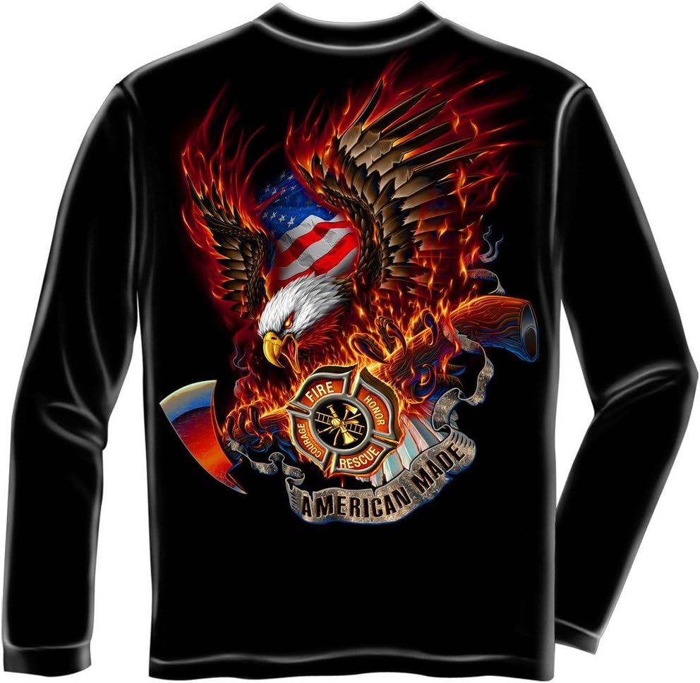 Long Sleeve Patriotic Fire Eagle American Made - Medium