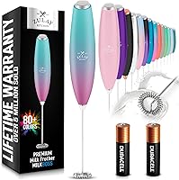 Vista 75 de Zulay Kitchen - Batidor eléctrico de mano para café, lattes, capuchinos, matcha y chocolate caliente, mezclador portátil para bebidas, accesorio