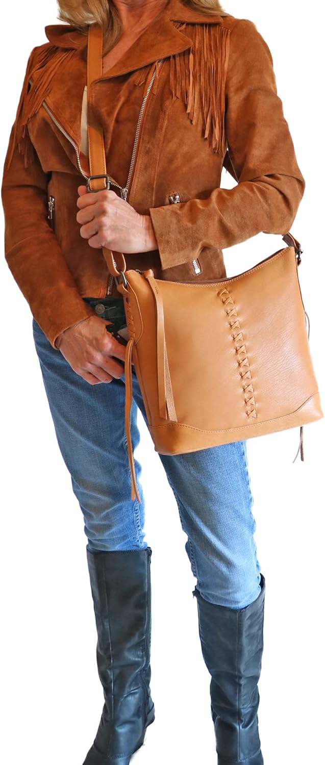 Lady Conceal Blake Leather Concealed Carry Crossbody - Womens Concealed Carry Purse – Locking Zippers with Gun Holster - Image 2