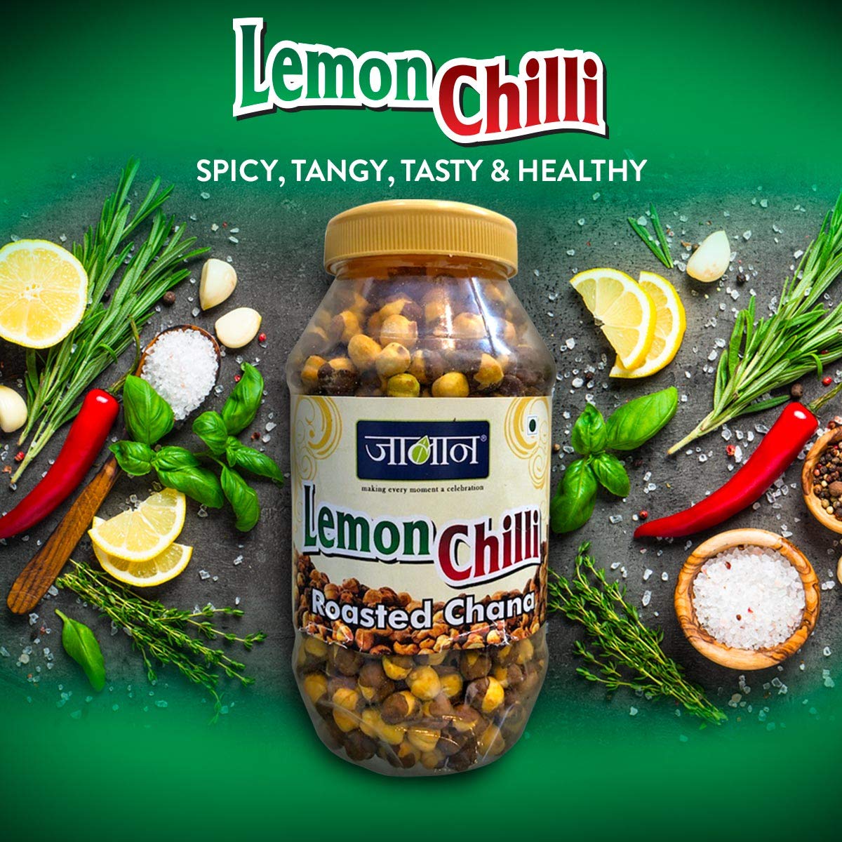 JALAN Roasted Chana (Lemon Chilli Flavour)(Pack of 8)200gm x 8pc