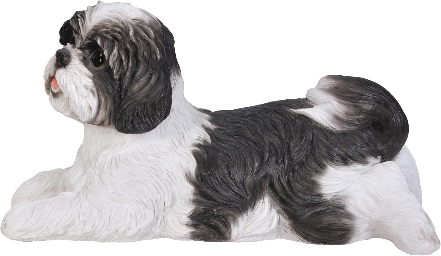 Hi- Line Gift 87797-BK Shih Tzu Lying Down Black/White Statue