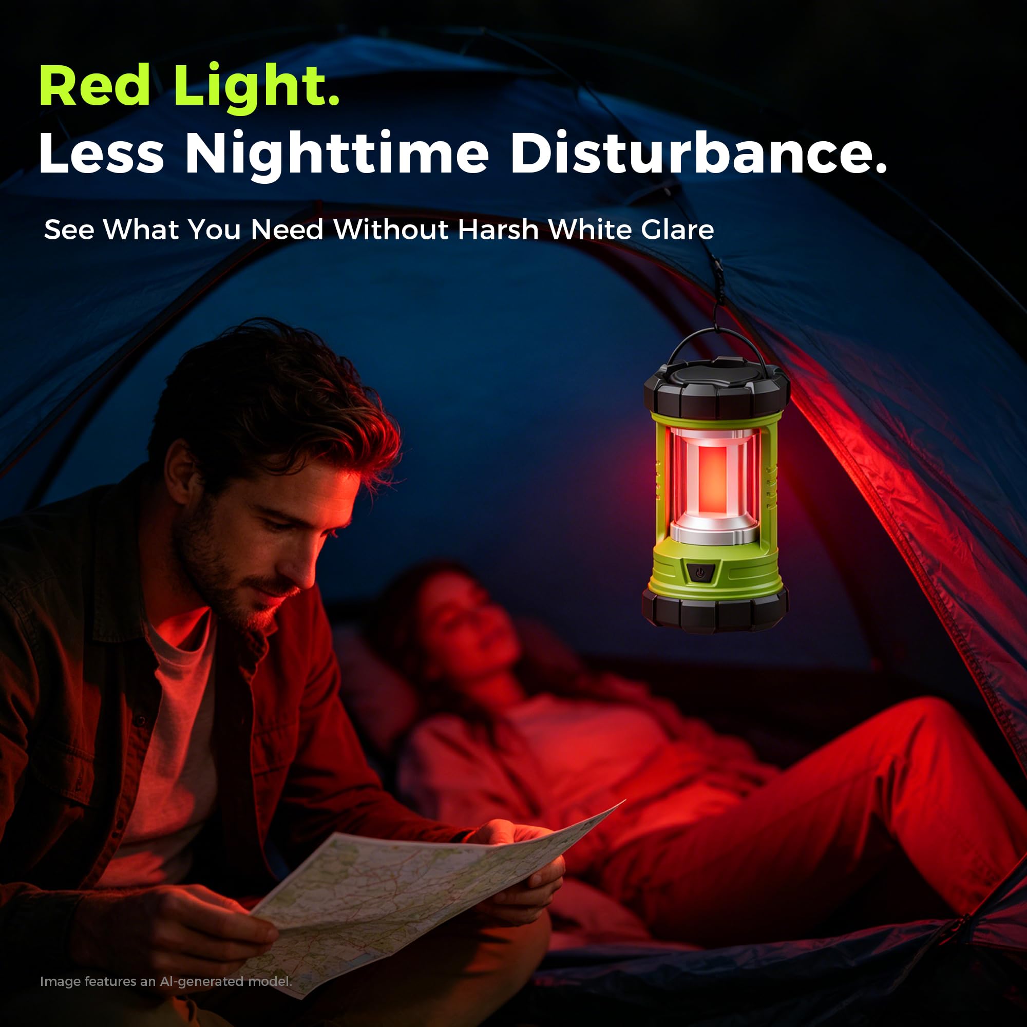 Linterna de camping LED, COB recargable batería 3000LM, 4 modos de luz, linterna impermeable, luz de tienda perfecta para cortes de energía, huracán, supervivencia, senderismo