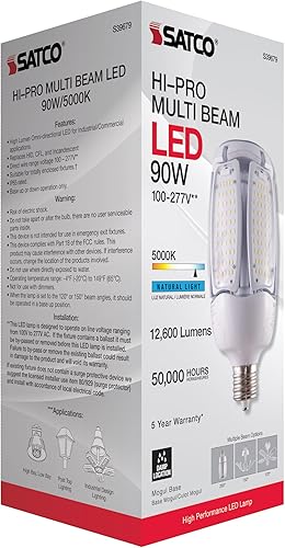 Miniatura 7 de Satco S39750 Hi-Pro - Bombilla LED multihaz, 30 vatios, 5000 K