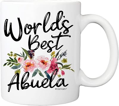 Worlds Best Abuela Coffee Mug - 11oz Cup For Spanish, Latina, Grandmother - Birthday, Christmas, Mothers Day Mug For Her
